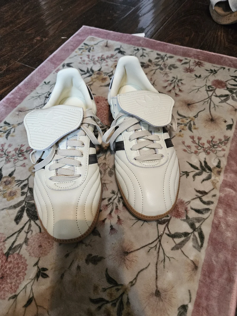 Adidas Samba Classic Sneakers in White with Gum Sole